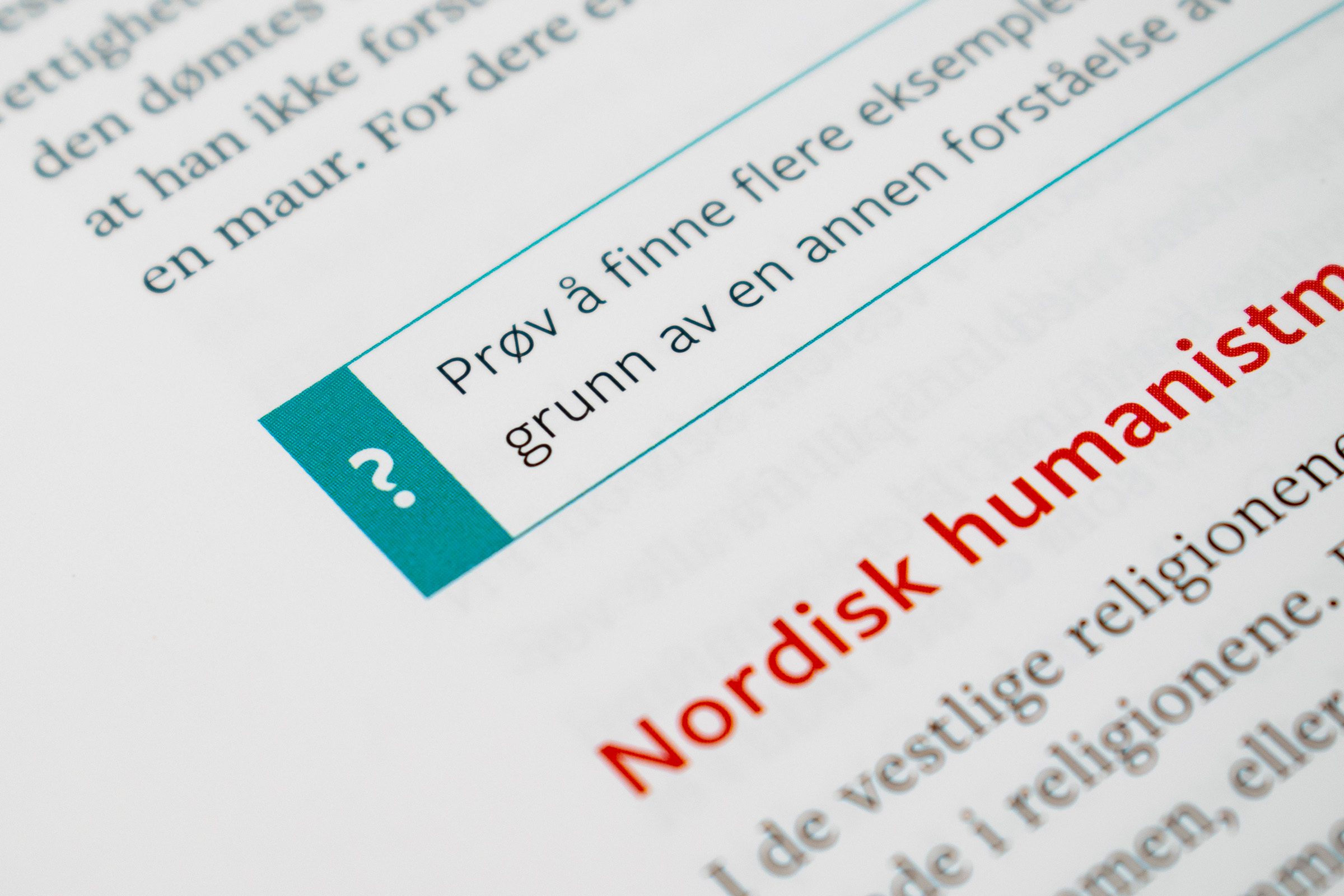 Bildet viser hvordan refleksjonsspørsmålene er designet