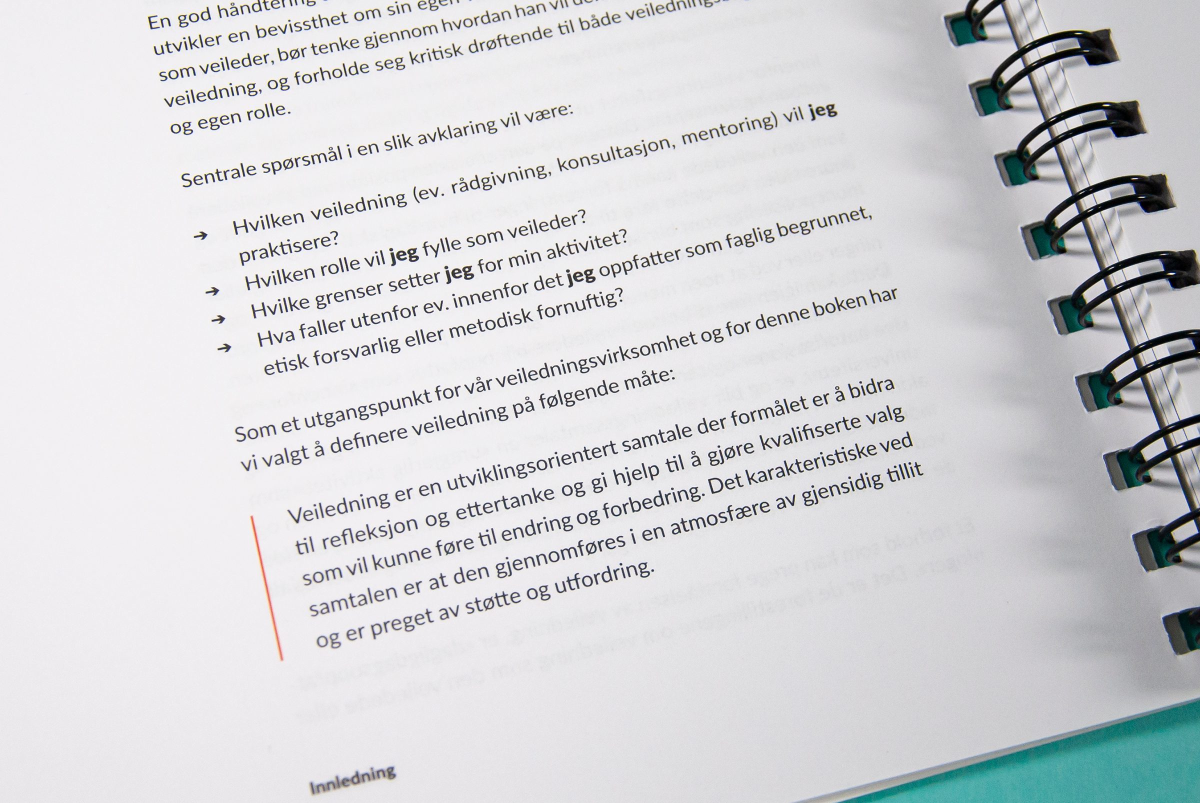 Bildet viser en utsnitt av en side hvor det er en punktliste og ordet «jeg» er fremhevet i fet.