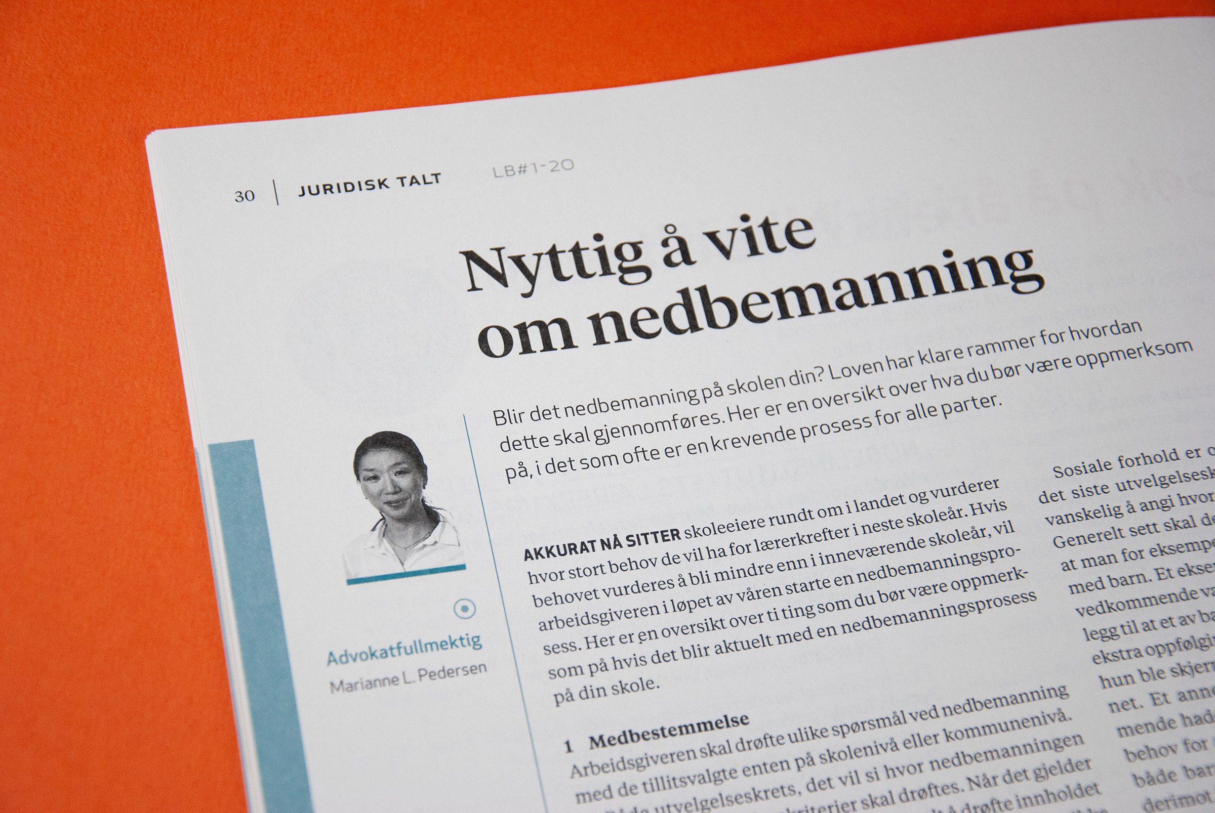 Bildet viser en tittel, ingress, byline og brødtekst i en artikkel i tidsskriftet.
