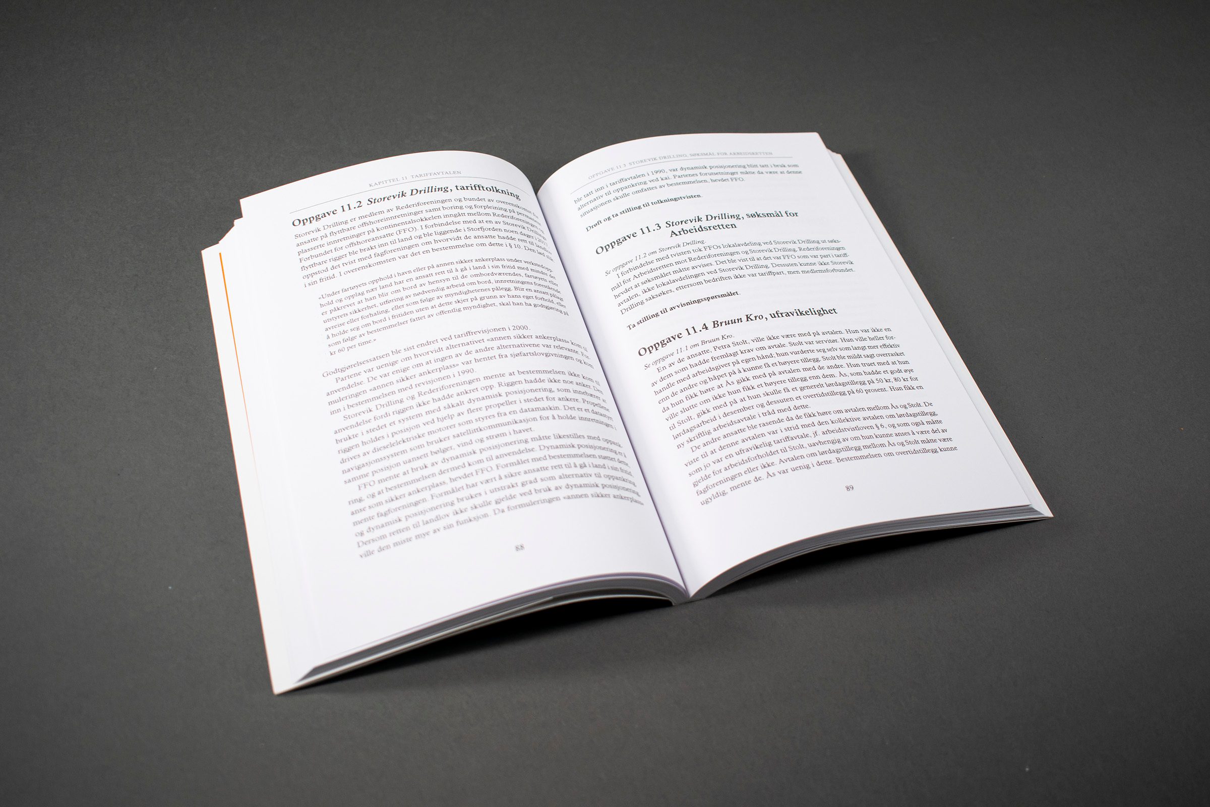 Bildet viser et rent typografisk oppslag inni boken.